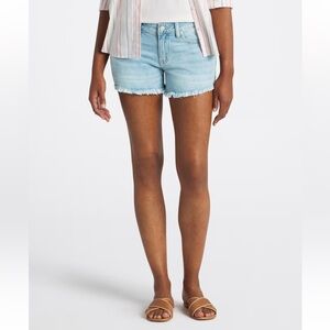 JUST USA Berkley Low Rise Frayed Hem Short Light Blue Denim Women Shorts